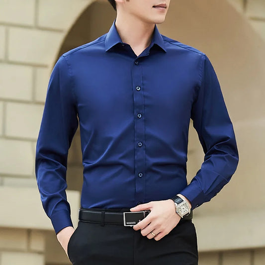 Men’s Solid Color Business Shirt