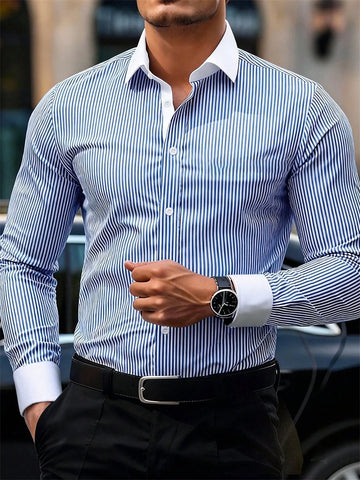 Men’s Business Casual Striped Shirt