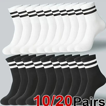 Striped Crew Socks (10/20 Pairs)